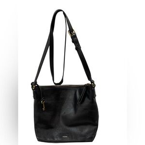 Fossil Black Leather Crossbody Bag ~ Excellent Condition
